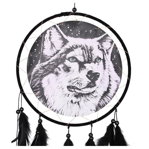 Attrape Rêve Loup Gris